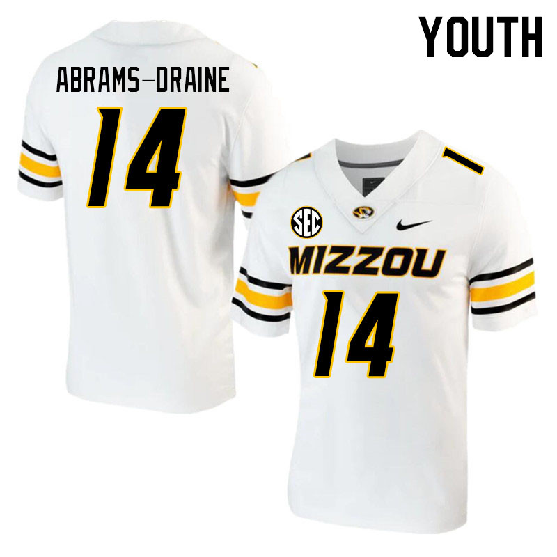 Youth #14 Kris Abrams-Draine Missouri Tigers College 2023 Football Stitched Jerseys Sale-White - Click Image to Close